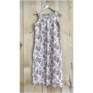 Match Sleeveless Floral Midi Dress - Cream and Pink